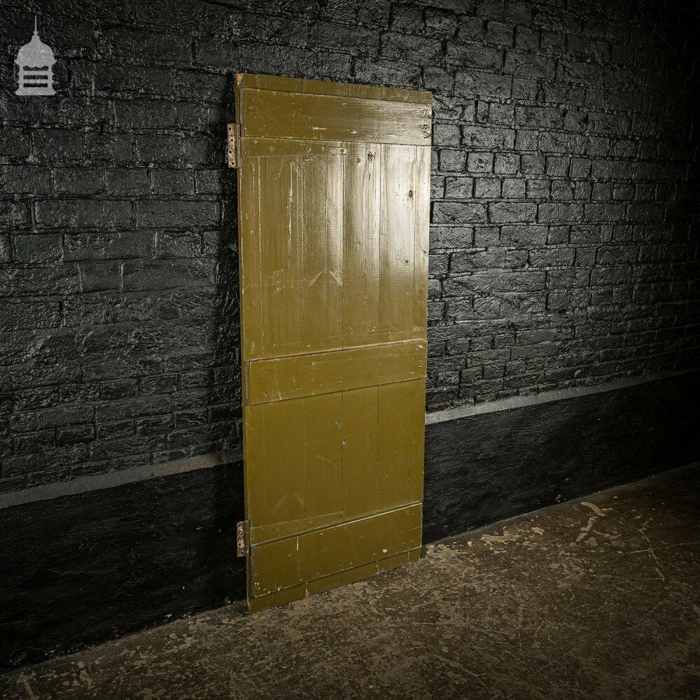 Early 20th C Ledged And Braced Brown Painted Cottage Door With T Hinge photo buy
