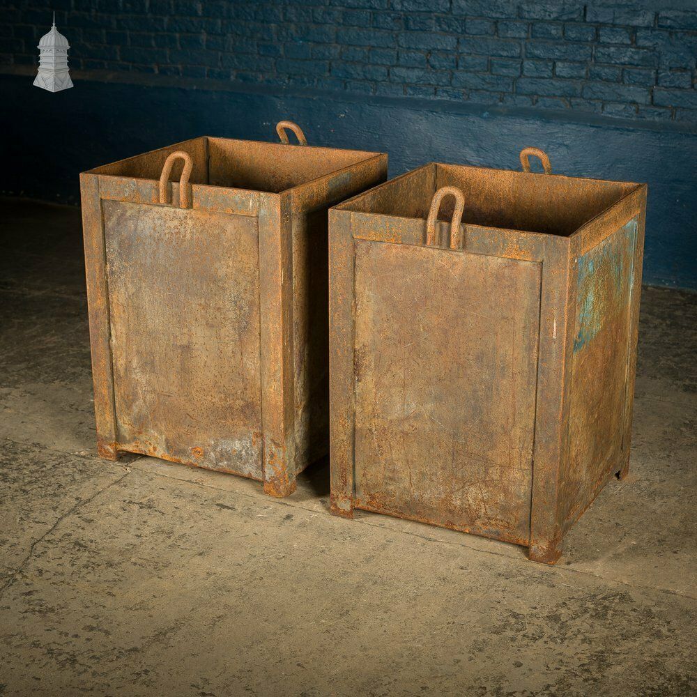 photo furniture Pair Of Heavy Duty Steel Industrial Workshop Bins