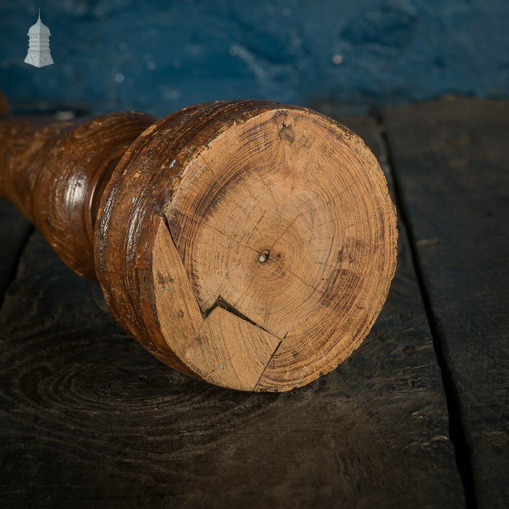 330.0 17th C Turned Wooden Candle Stick photo