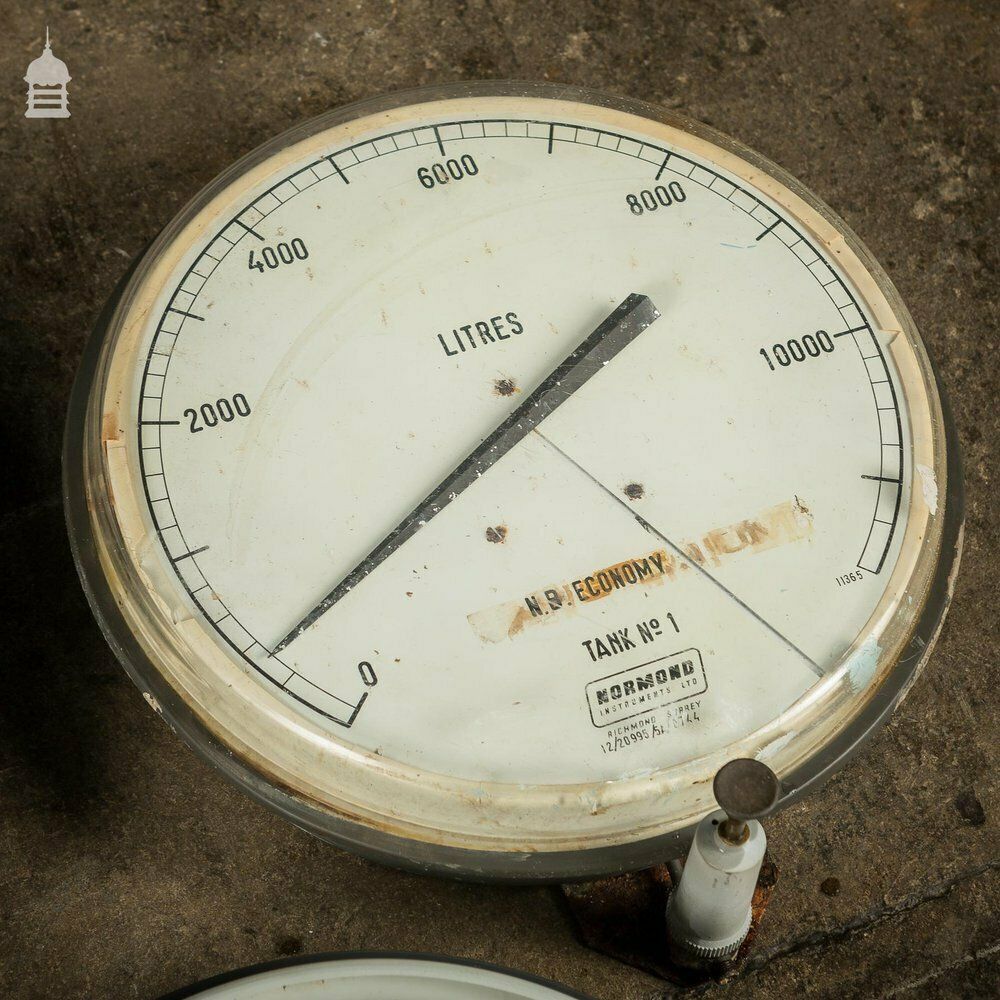 Batch Of 5 Vintage Industrial Fuel Gauges photo for sale