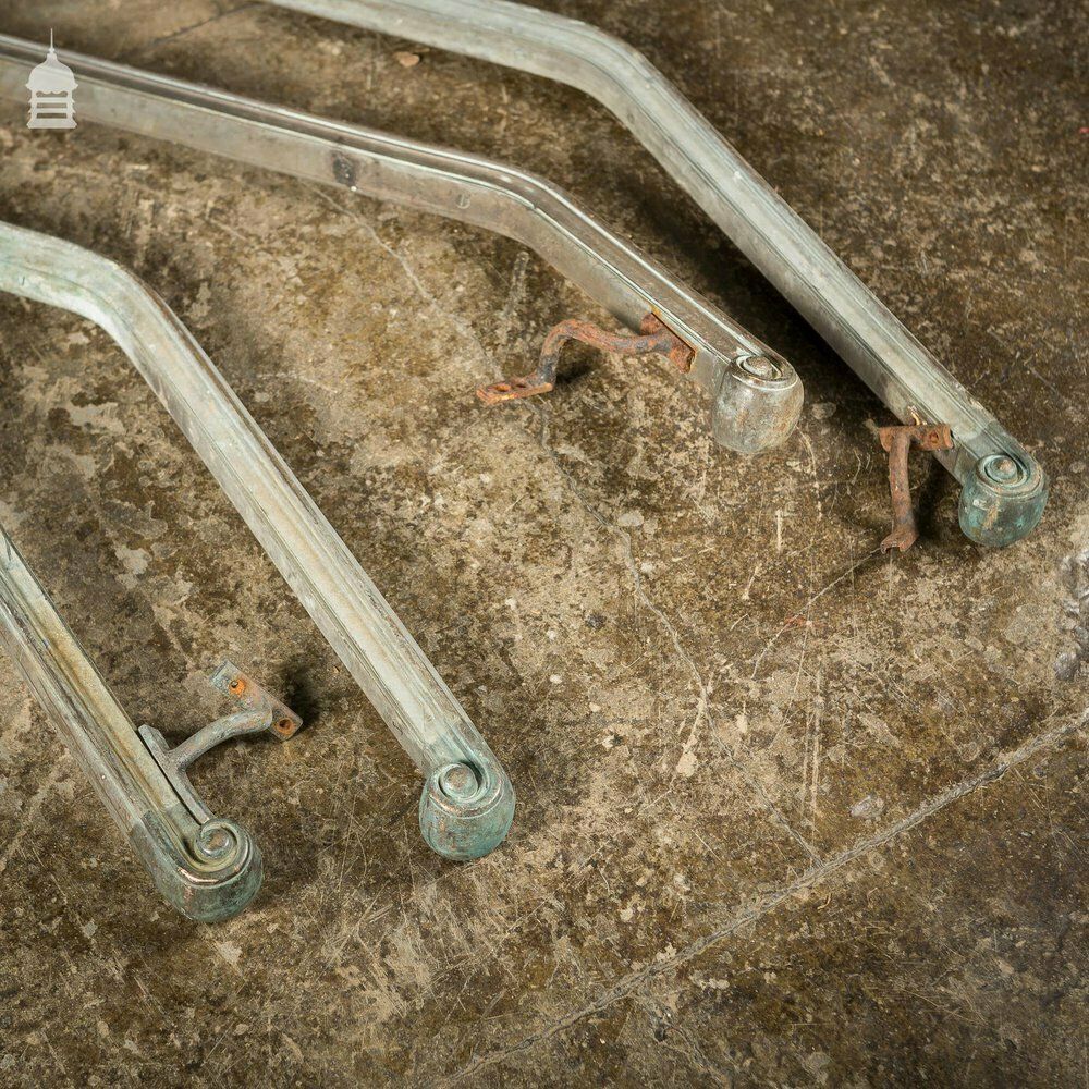 A Rare Set Of 4 19th C Brass Banister Hand Rails photo buy