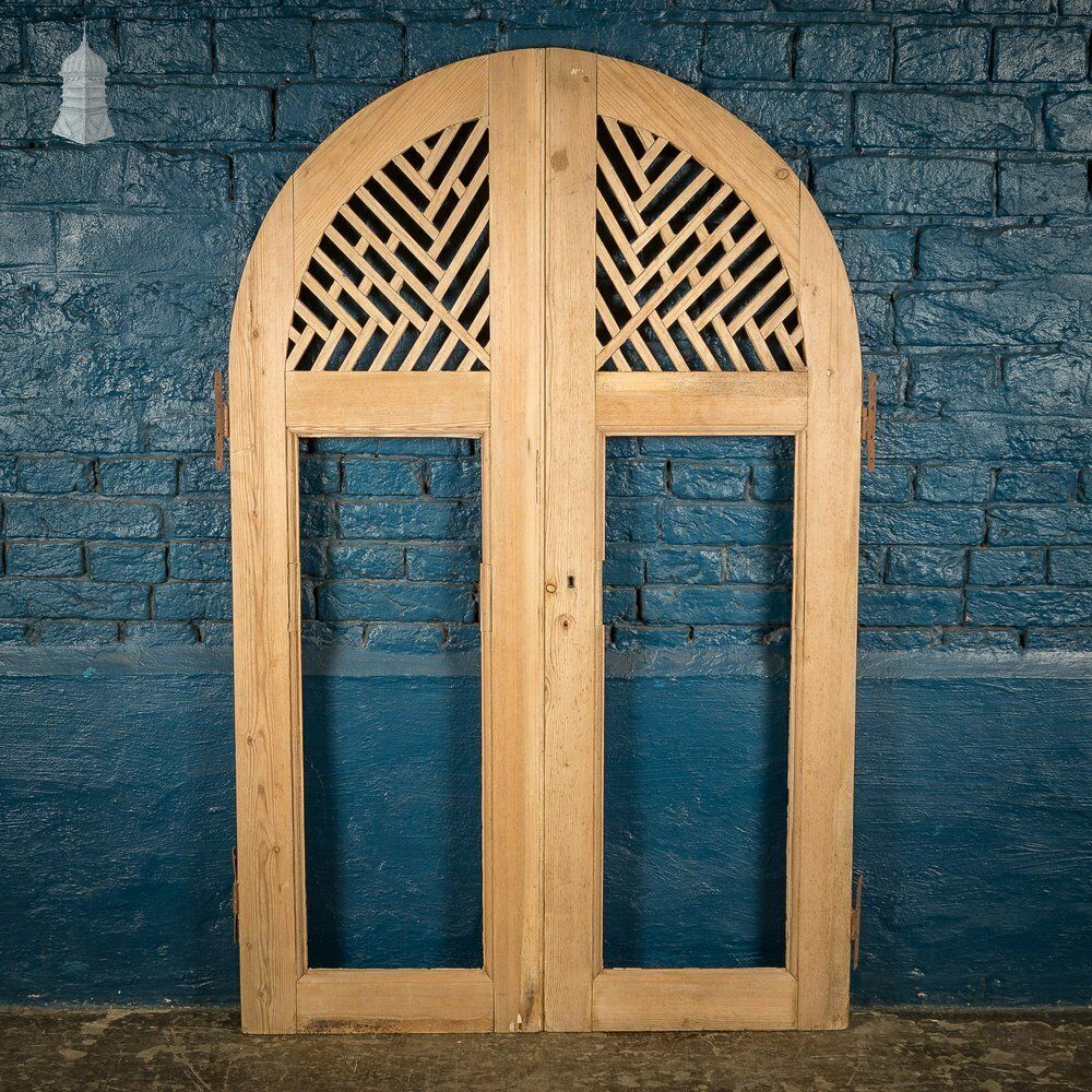 Pair Of Small Arch Top Lattice Cupboard Doors photo furniture