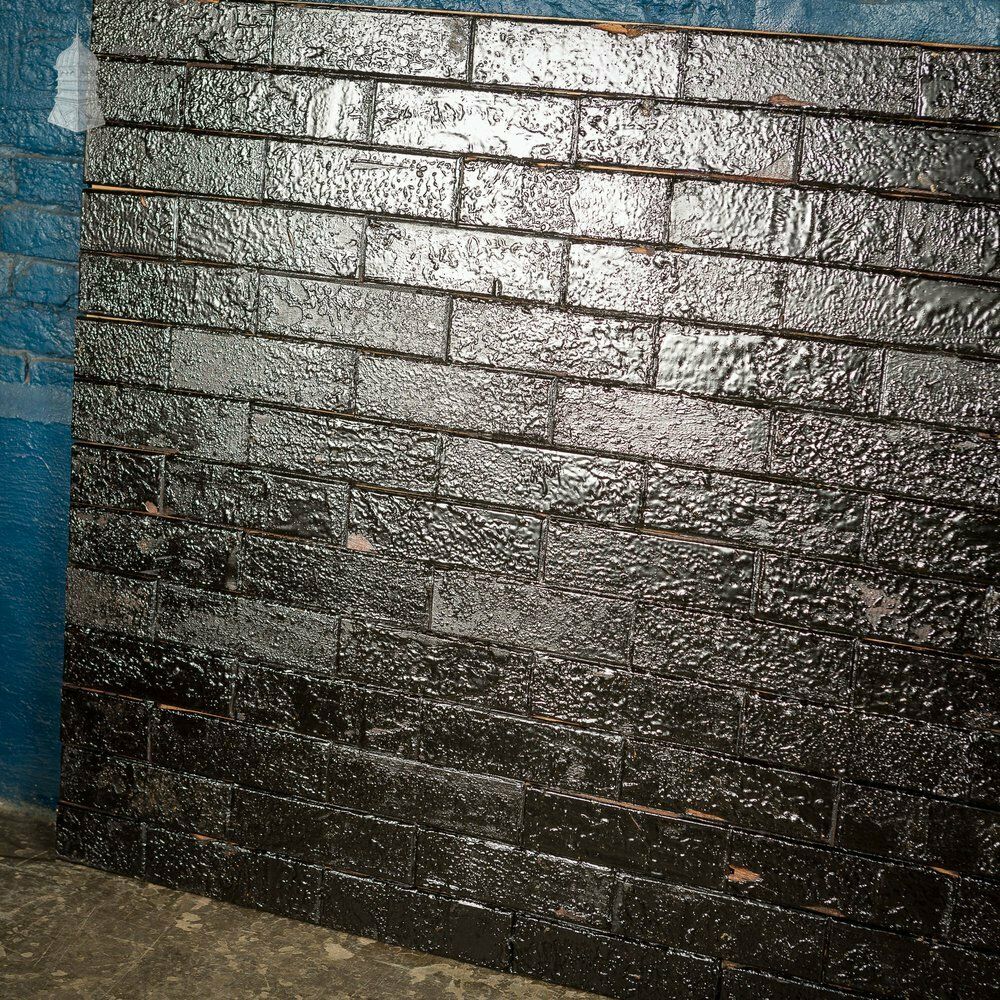 Bitumen Parquet Floor Wall Cladding Panels / Panelling Made From Reclaimed Parquet Flooring Blocks