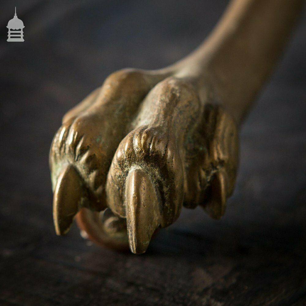 19th C Brass And Oak Swivel Sheet Music Or Record Rack With Claw Feet, Ceramic Castor’s And Treble Clef Design photo buy