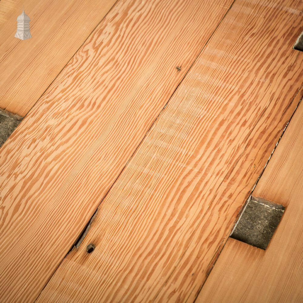 Batch Of 13.5 Square Metres Of Mixed Width Planed Pitch Pine Wall Cladding Floorboards photo vintage