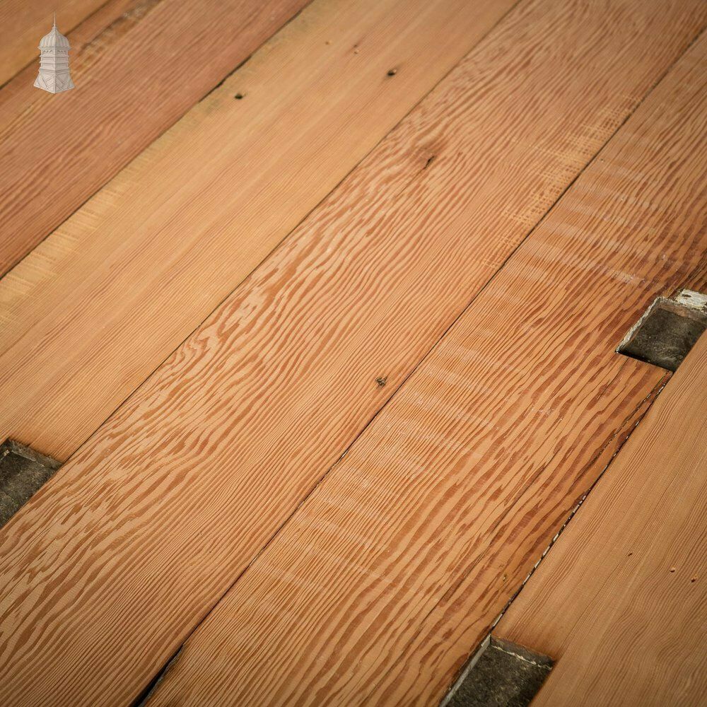 Home Fixtures Batch Of 13.5 Square Metres Of Mixed Width Planed Pitch Pine Wall Cladding Floorboards photo