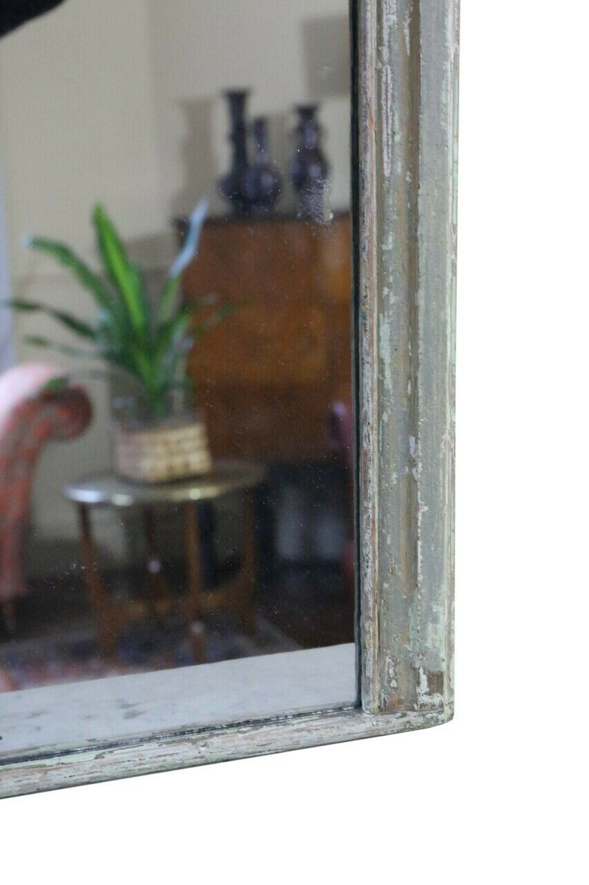 Antique Large Painted Overmantle Or Wall Mirror From The 19th Century photo Home Decor
