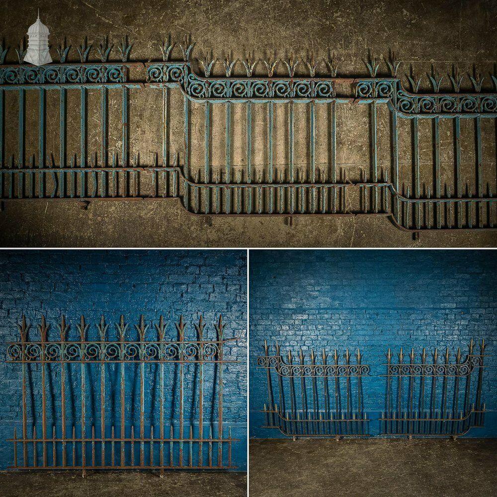 Early 19th C Norwich 'Boulton & Paul' Cast Iron Railings   45ft Run