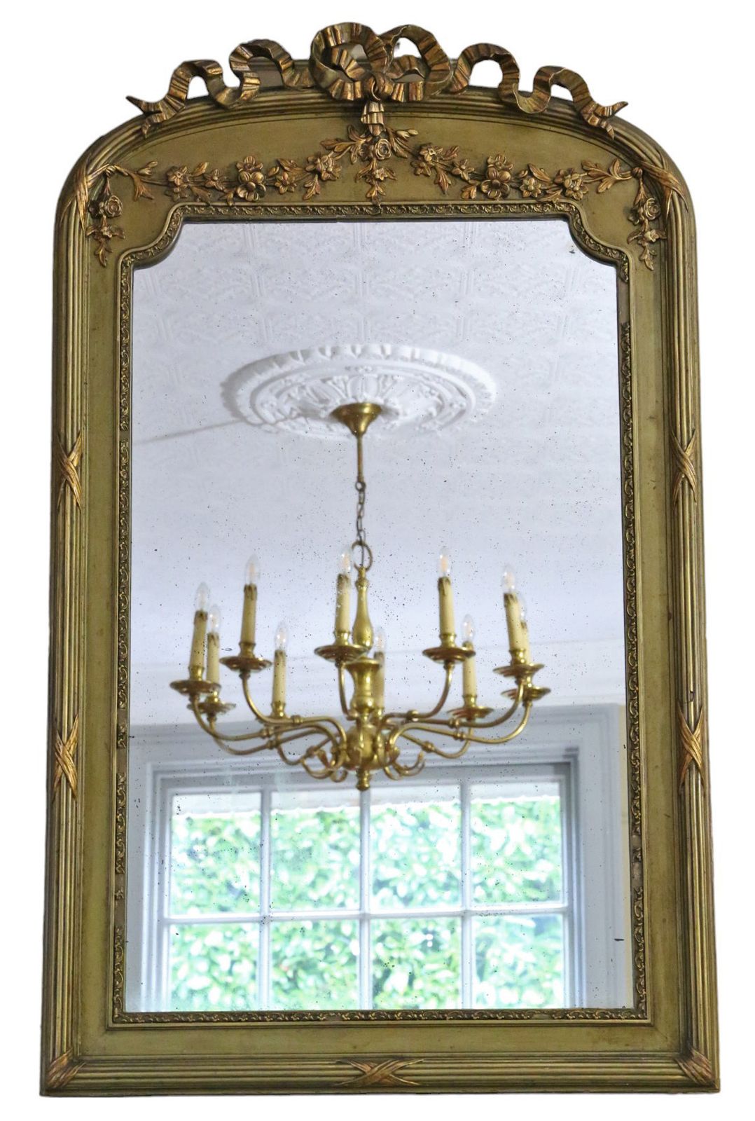 Antique Large Gilt Overmantle Wall Mirror C1900 Fine Quality