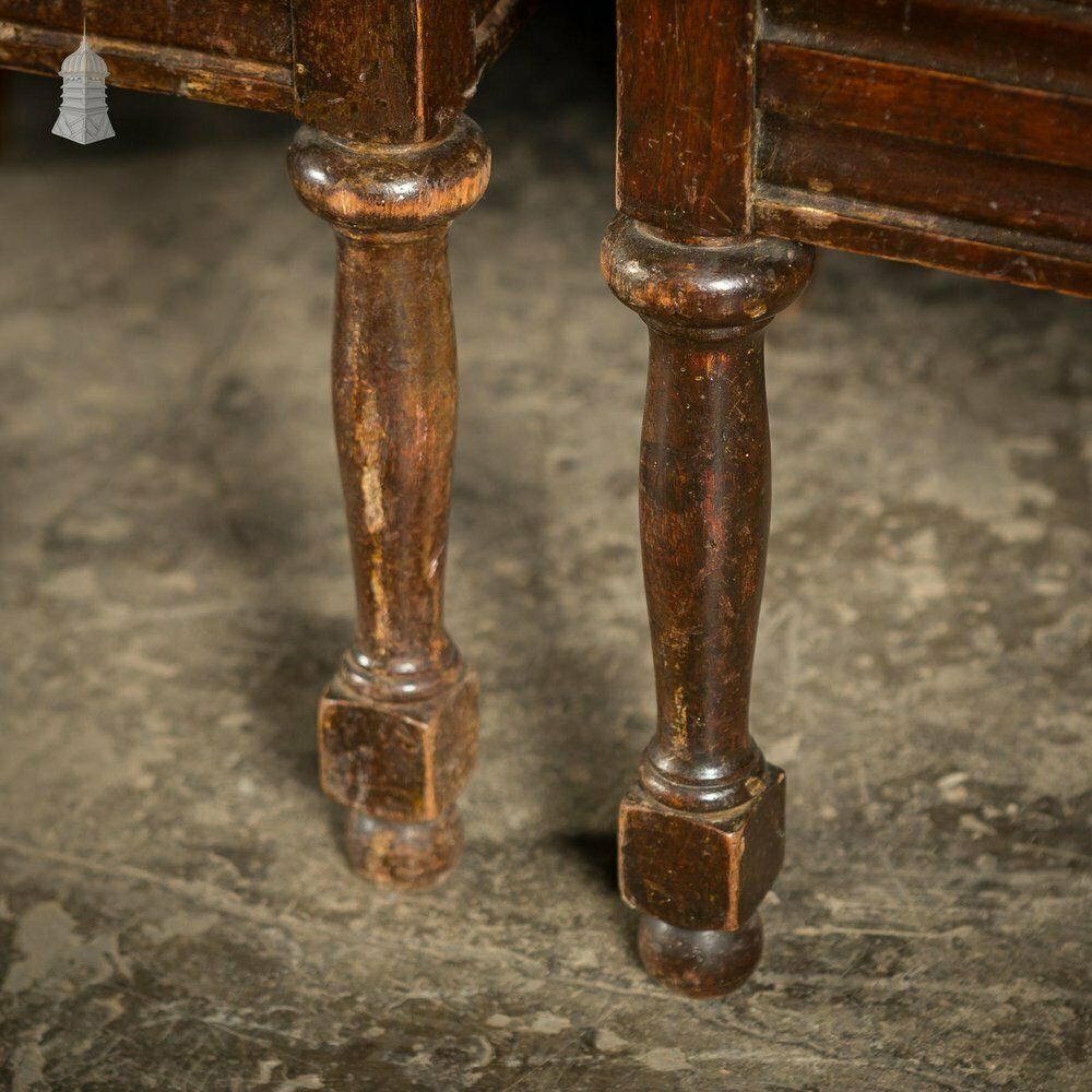 Set Of 6 19th C French Tall Back Dining Chairs With Worn Leather Seat Pads photo 1170.0