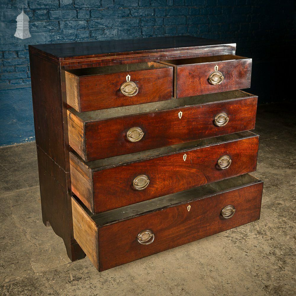 Circa 1740 Mahogany Travelling Chest With Nelson Commemorative Handles photo for sale