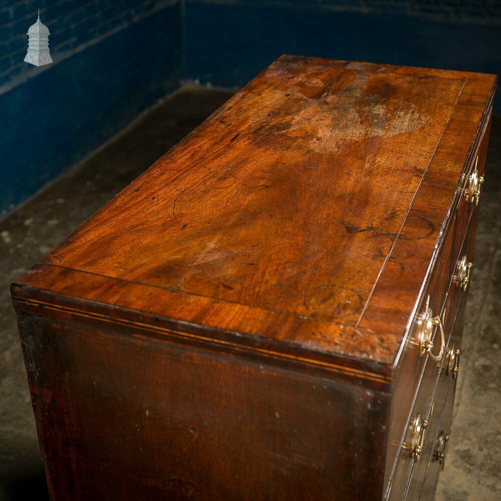 Circa 1740 Mahogany Travelling Chest With Nelson Commemorative Handles photo vintage