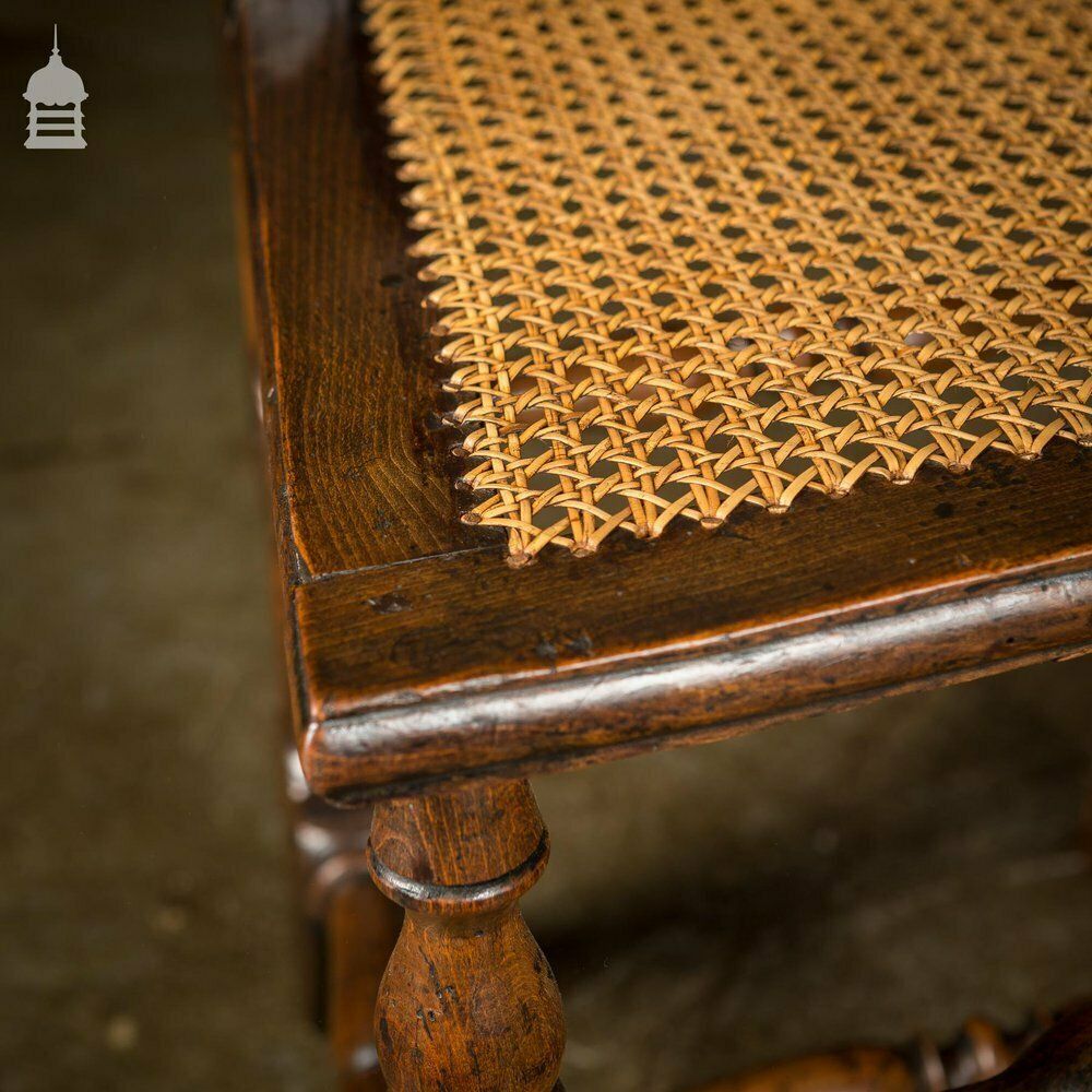 photo furniture Pair Of 17th C Continental Fruitwood High Backed Hall Chairs