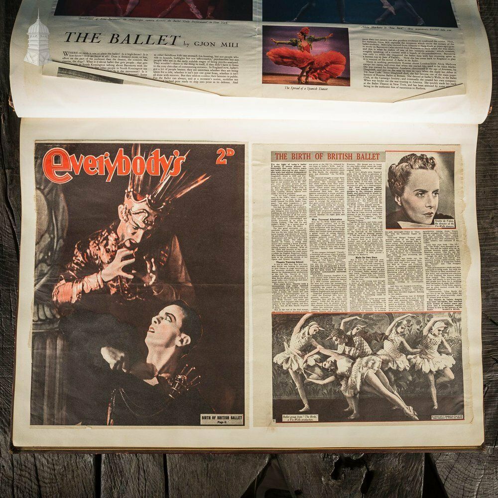 Ipswich Museum Portrait Book Containing 1940’s Newspaper Clippings And Ballet Programmes From Theatre Royal Norwich photo Home Decor