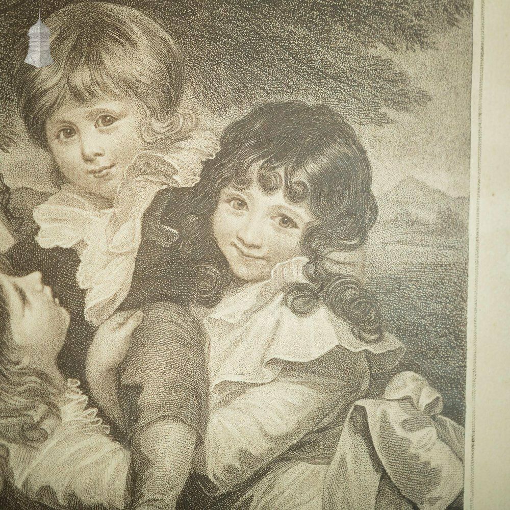 Framed Print Of 1789 Engraving Of Lady Smyth And Her Children: George Henry, Louisa And Charlotte photo Art