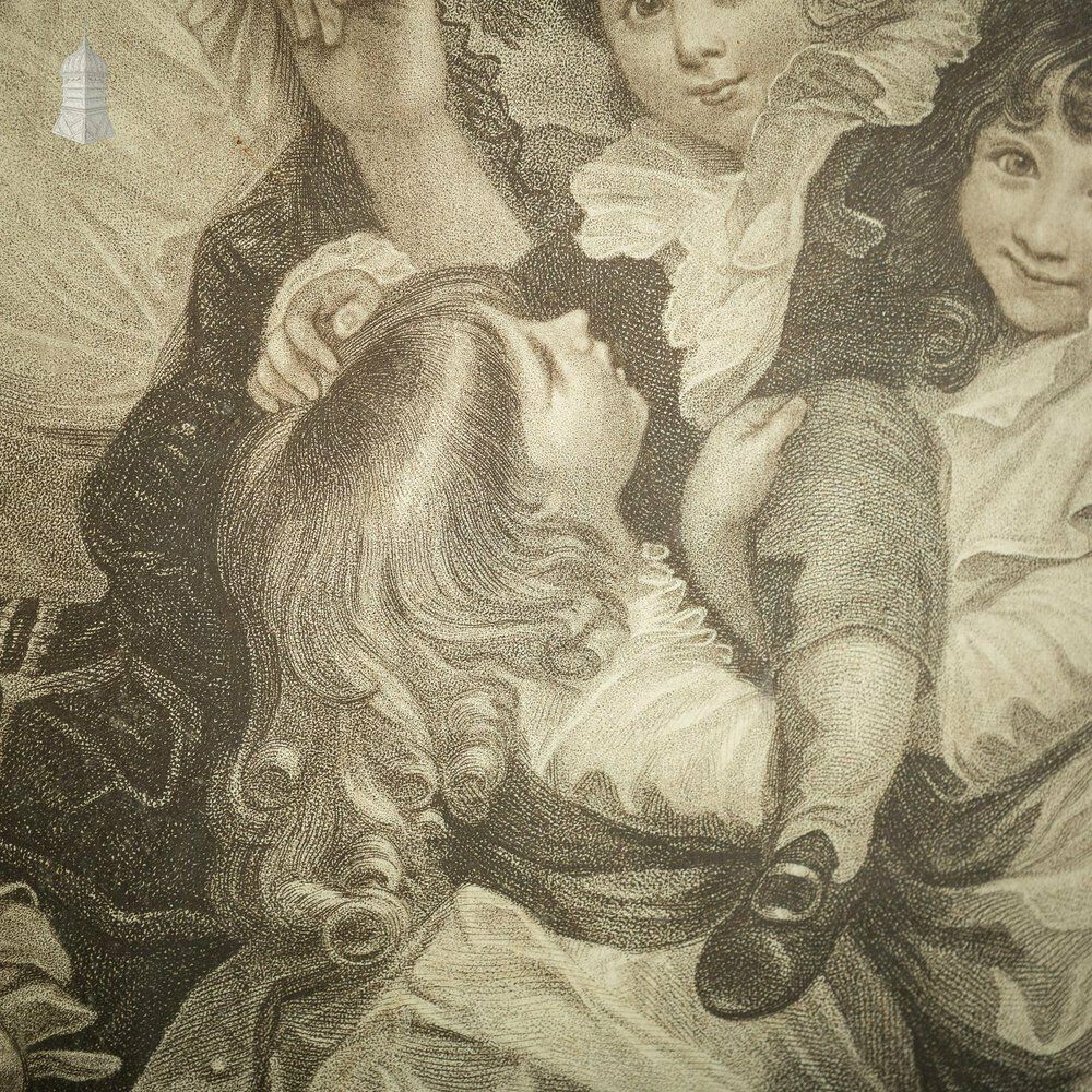 Framed Print Of 1789 Engraving Of Lady Smyth And Her Children: George Henry, Louisa And Charlotte photo 222.0