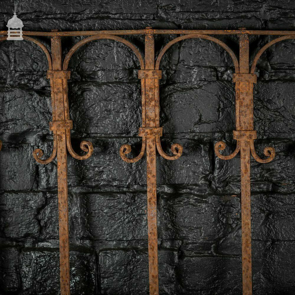 Tall 19th C Blacksmith Made Wrought Iron Railing Panel photo Home Fixtures