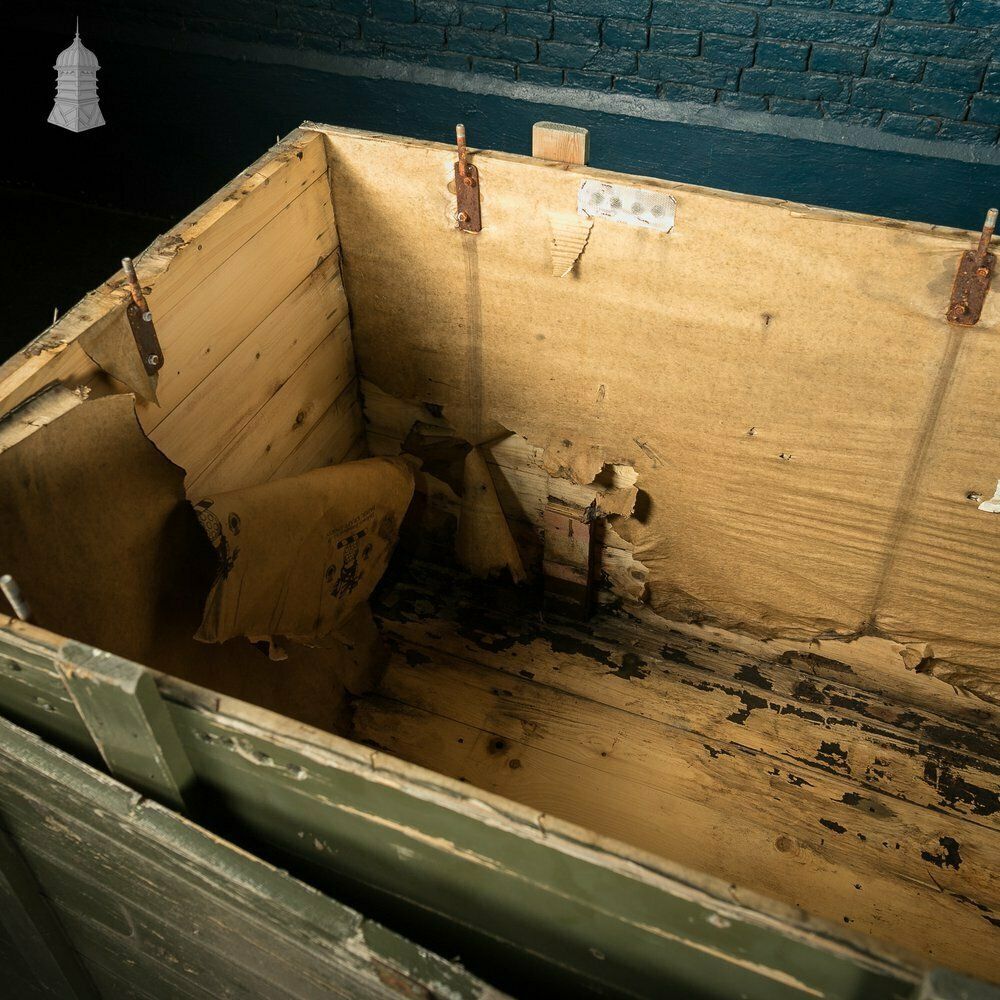 Large Green Painted Aircraft Parts Shipping Crate Reclaimed From A Norfolk Raf Base photo vinterior