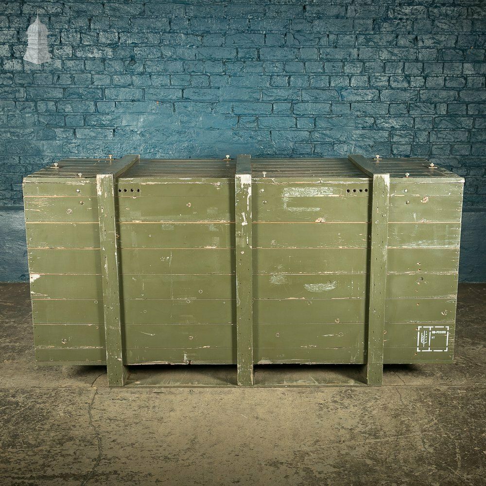 Furniture Large Green Painted Aircraft Parts Shipping Crate Reclaimed From A Norfolk Raf Base photo