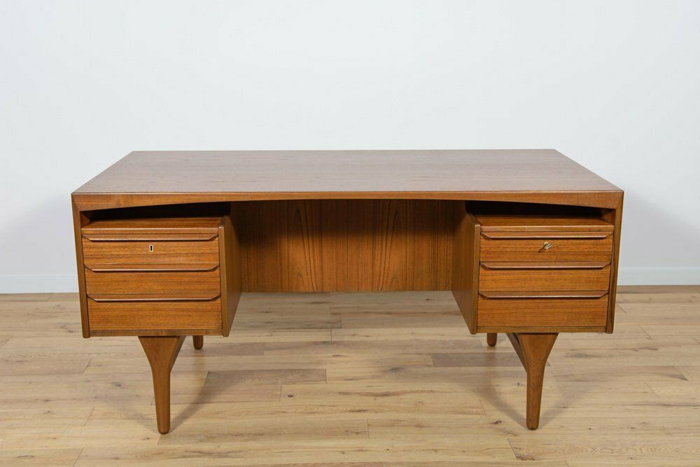Mid Century Freestanding Teak Desk By Valdemar Mortensen, 1960s photo for sale