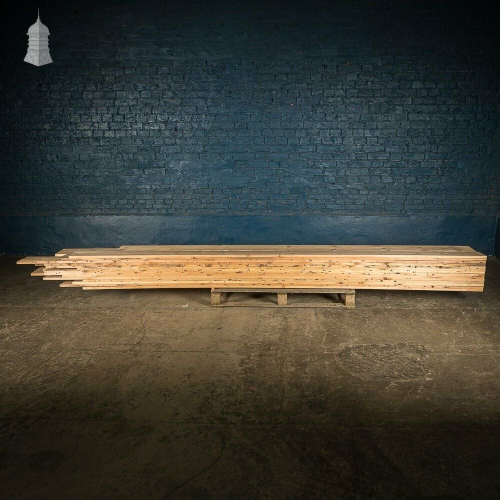 Batch Of 26 Square Metres Of 8" Inch Wide Pine Floorboards Cut From Floor Joists Salvaged From Norwich Castle photo vinterior