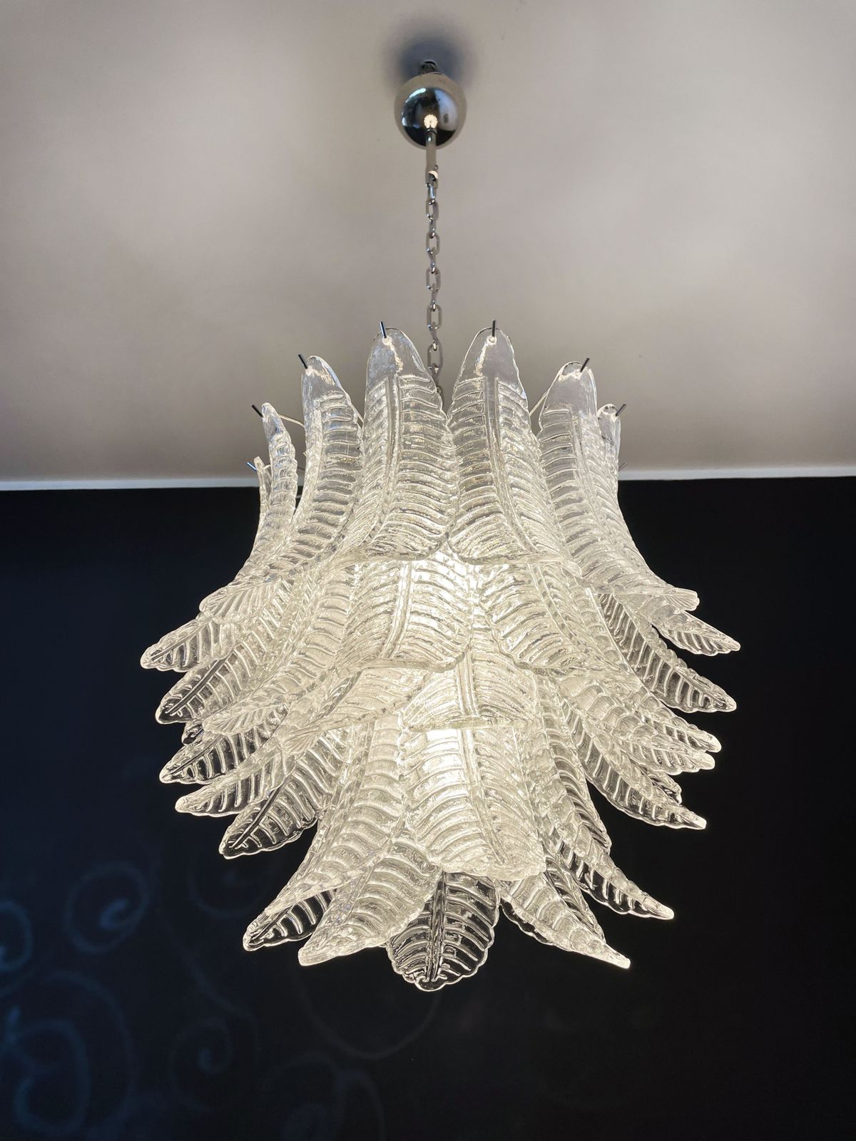 photo for sale Huge Italian Murano Six Tier Felci Glass Chandelier 41 Glasses