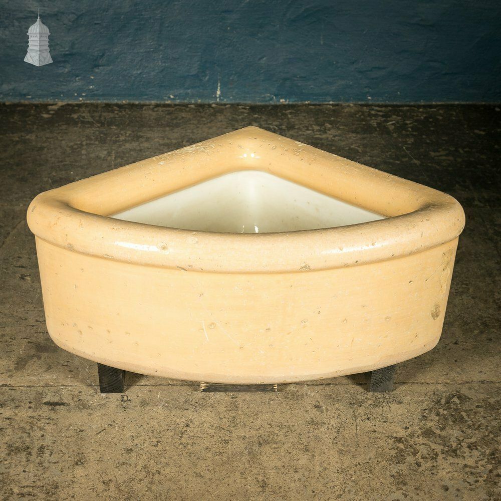 Period Cane And White Corner Trough Sink Planter