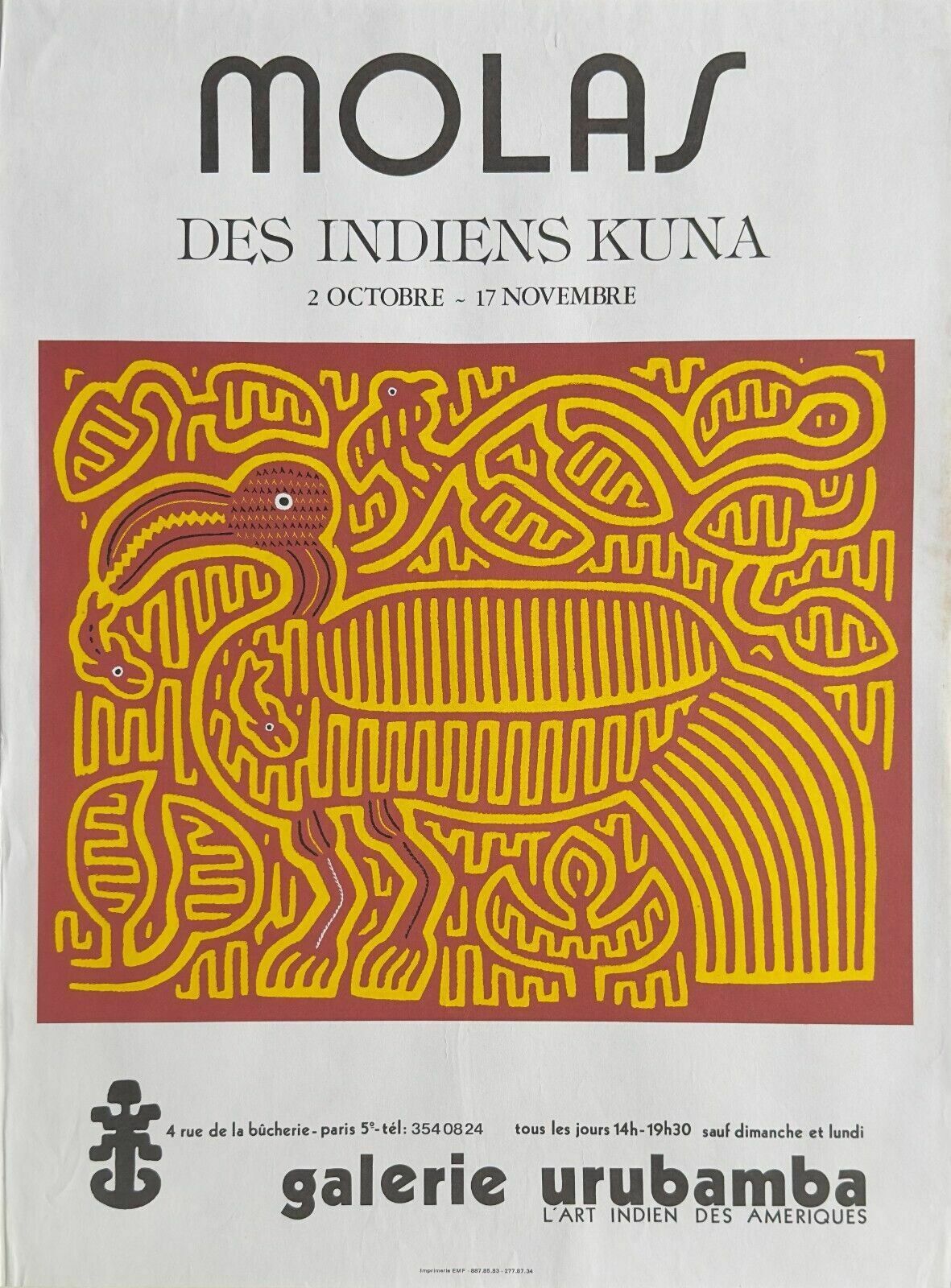 Panama Art Poster Poster Guna People Indians Kuna Molas Galerie Urubamba Paris