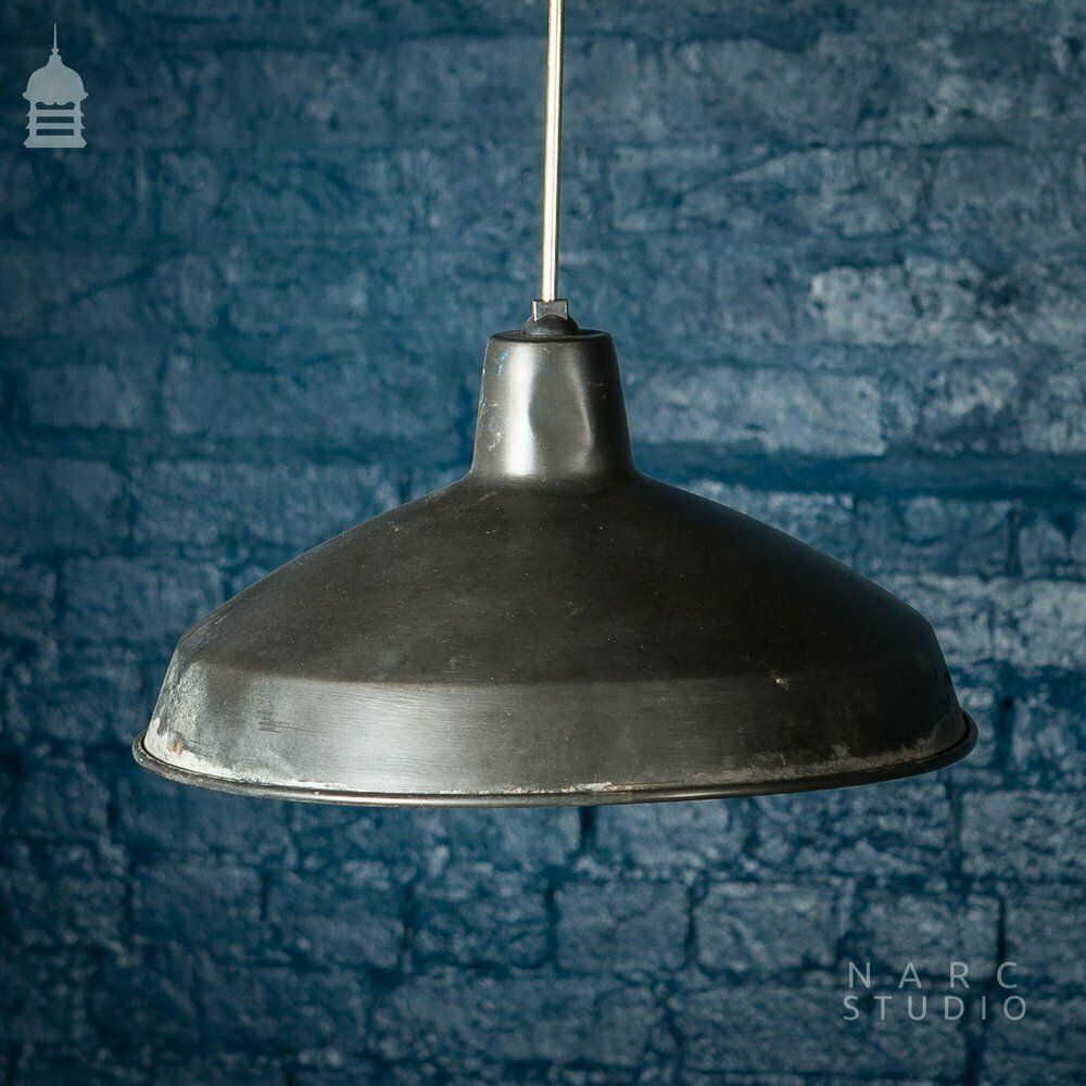 Batch Of 5 Narc Studio Stripped Industrial Metal Light Shades photo for sale