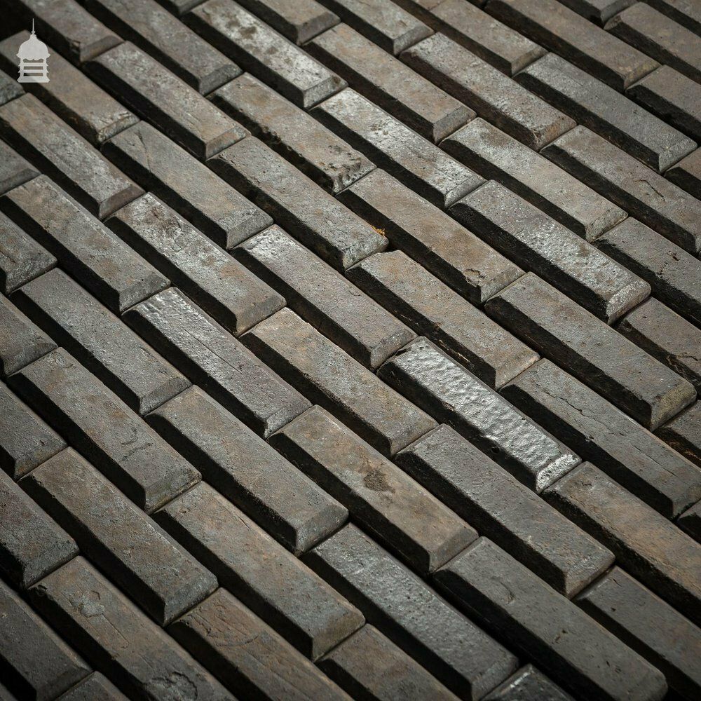 Batch Of 580 Narrow Victorian Staffordshire Blue Clinker Pavers   4 ½ Square Metres photo buy