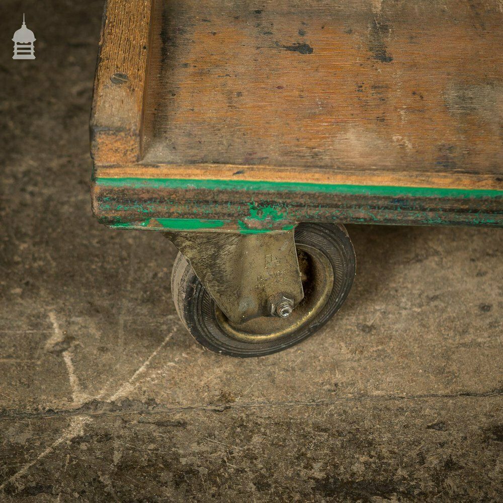 photo for sale Green Vintage Industrial Wheeled Trolley