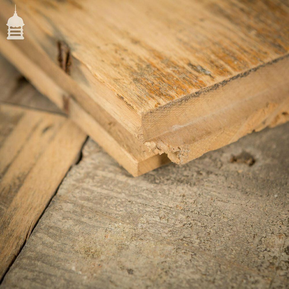 Batch Of 51 Square Metres Of 20th C Skimmed Beech Tongue & Groove Floorboard photo for sale