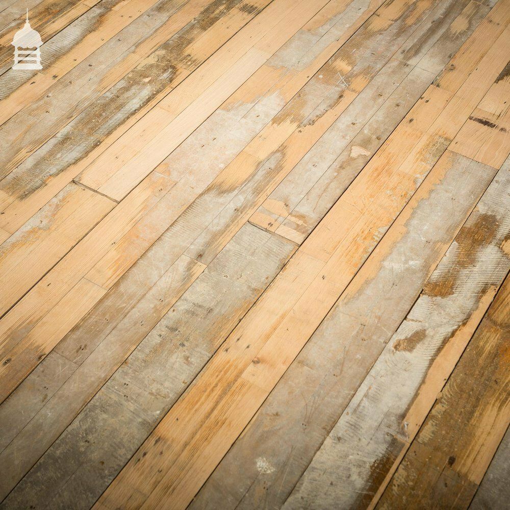photo vinterior Batch Of 51 Square Metres Of 20th C Skimmed Beech Tongue & Groove Floorboard