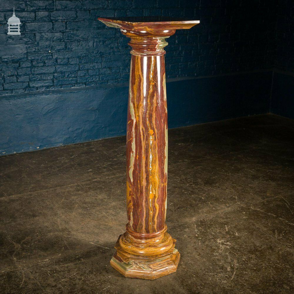 High Quality Red Onyx Biedermeier Style Pedestal Column 5 Pieces photo for sale