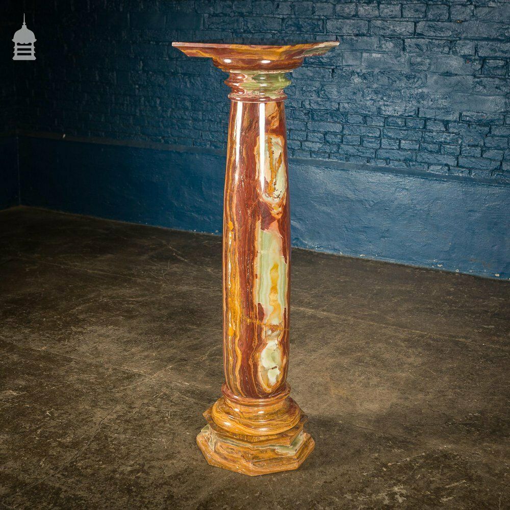 High Quality Red Onyx Biedermeier Style Pedestal Column 5 Pieces photo Home Decor