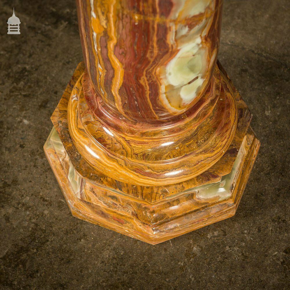 High Quality Red Onyx Biedermeier Style Pedestal Column 5 Pieces photo vinterior
