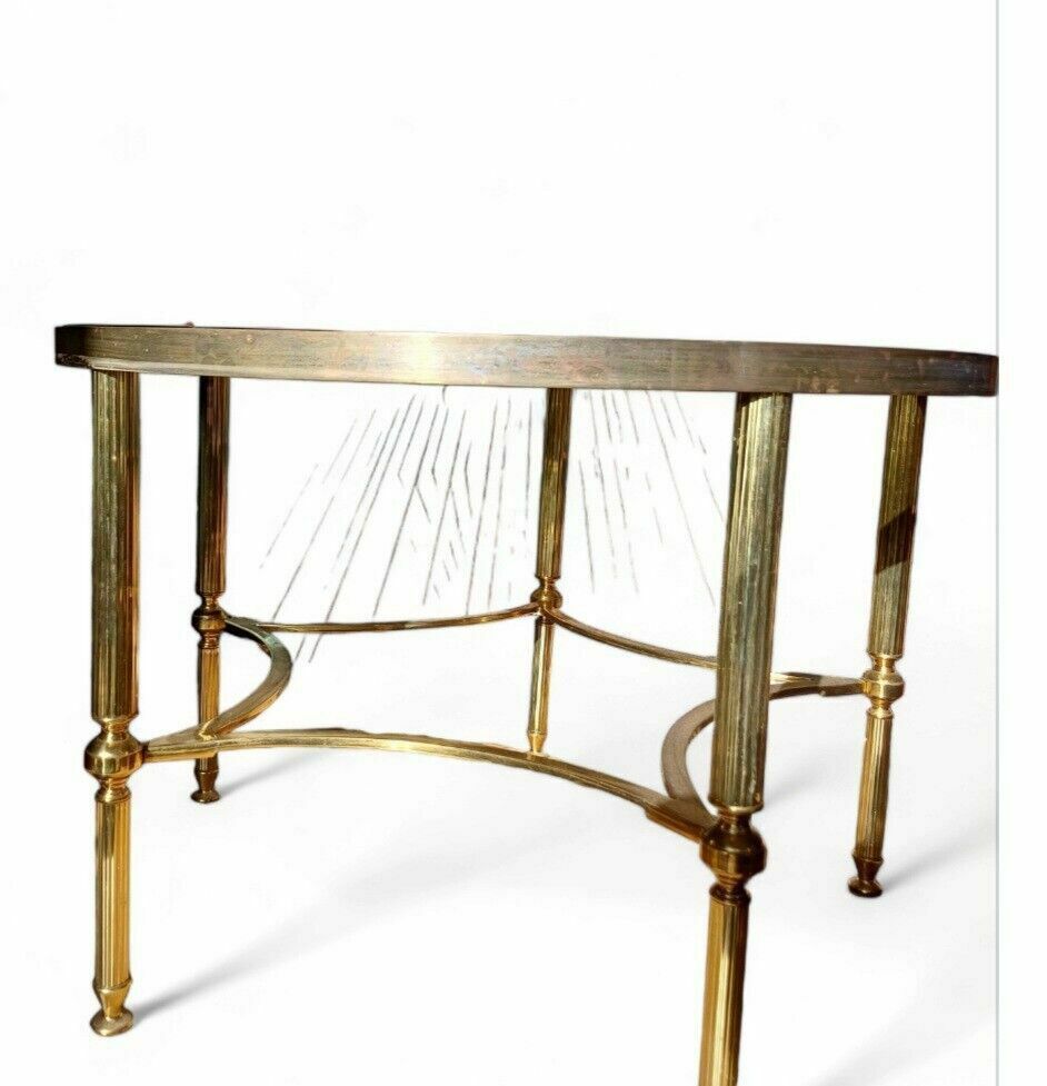 Pair Of Fine Hollywood Regency Brass Mid Century Side Coffee Tables