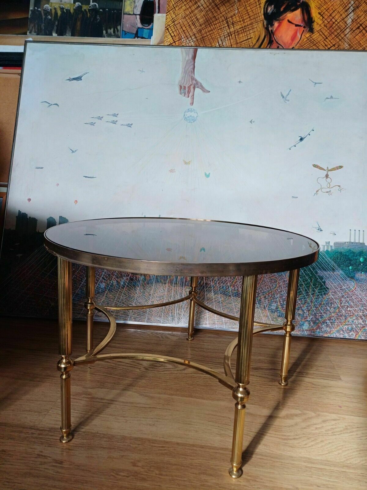 Pair Of Fine Hollywood Regency Brass Mid Century Side Coffee Tables photo for sale
