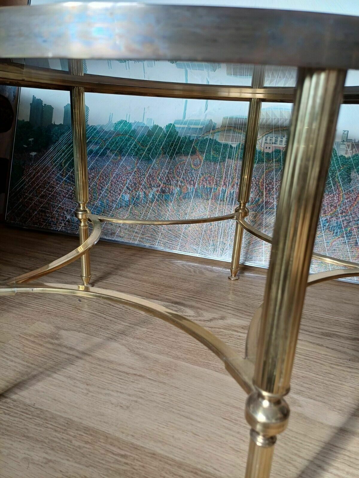 Pair Of Fine Hollywood Regency Brass Mid Century Side Coffee Tables photo vintage