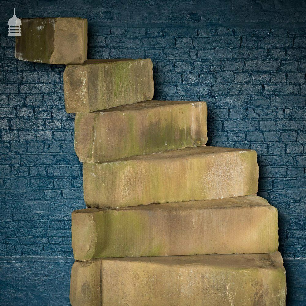 16th C Short Tread Sandstone Spiral Staircase photo vintage