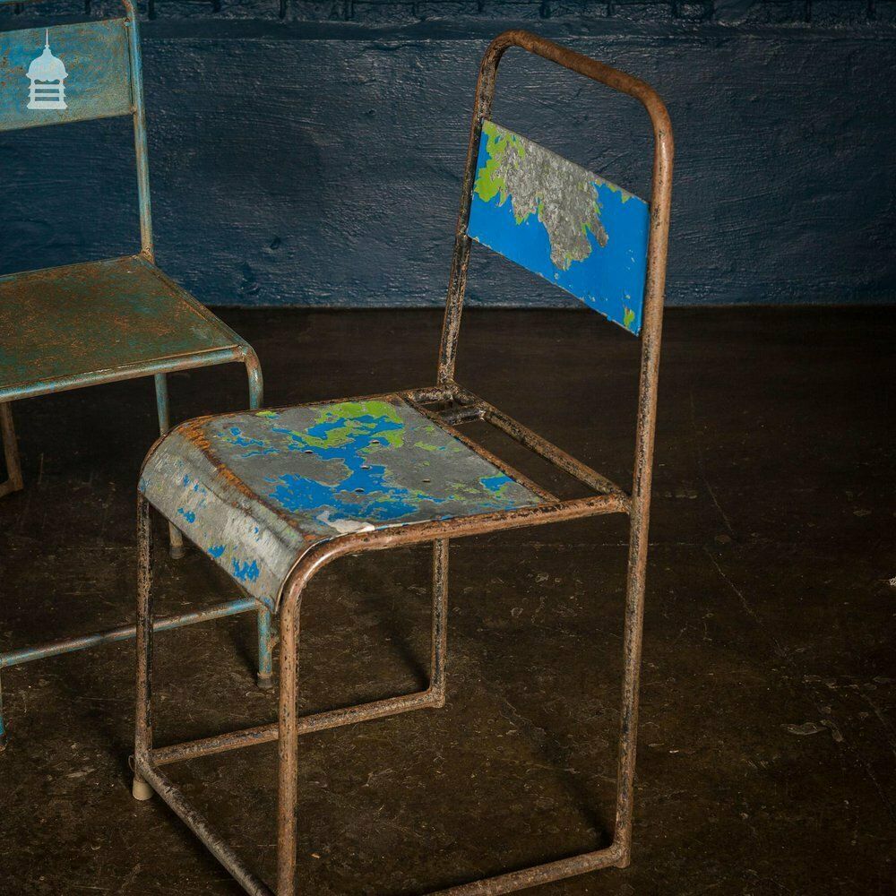 Set Of 10 Metal Industrial Chairs From Indonesia photo furniture
