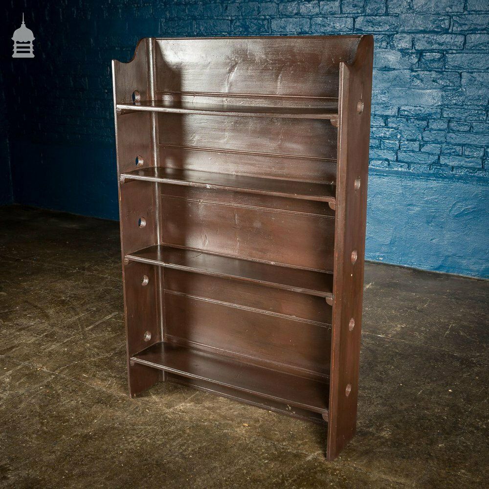 Furniture Arts And Crafts Brown Painted Bookshelf photo