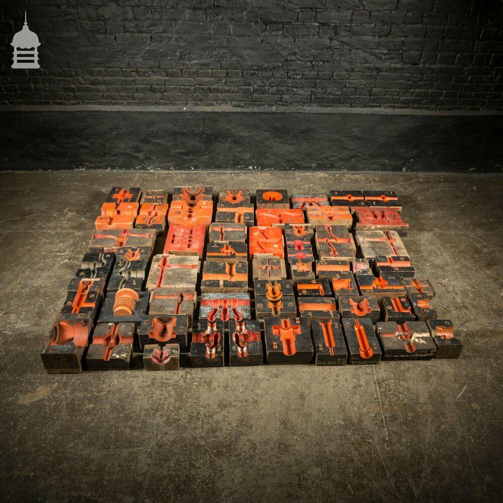 Collection Of 60 Black And Red Industrial Factory Foundry Moulds photo Home Decor