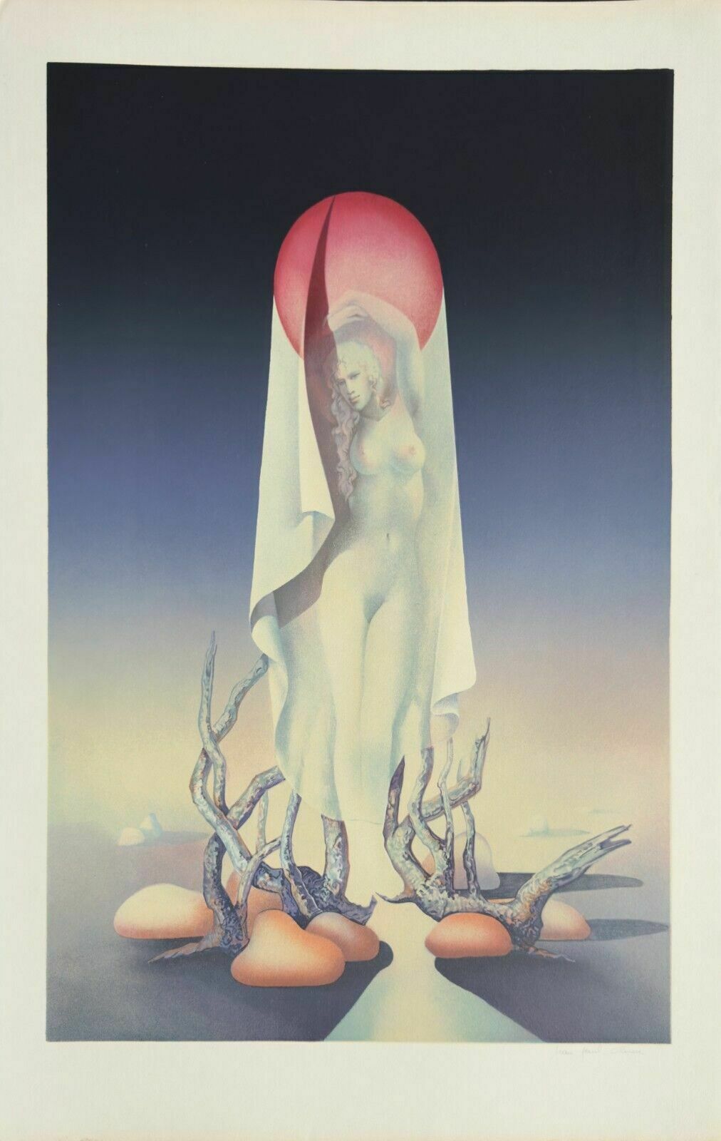 Jean Paul Cleren   Original Lithograph Signed La Vierge Erotica Woman Nude