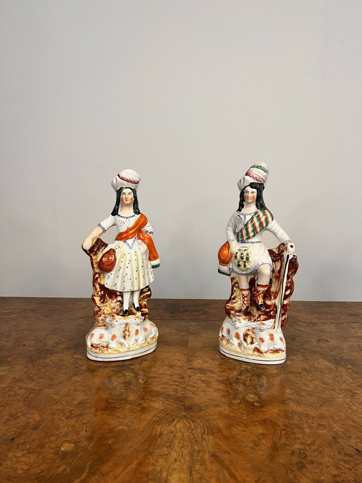 Quality Pair Of Antique Staffordshire Highland Figures photo Home Decor
