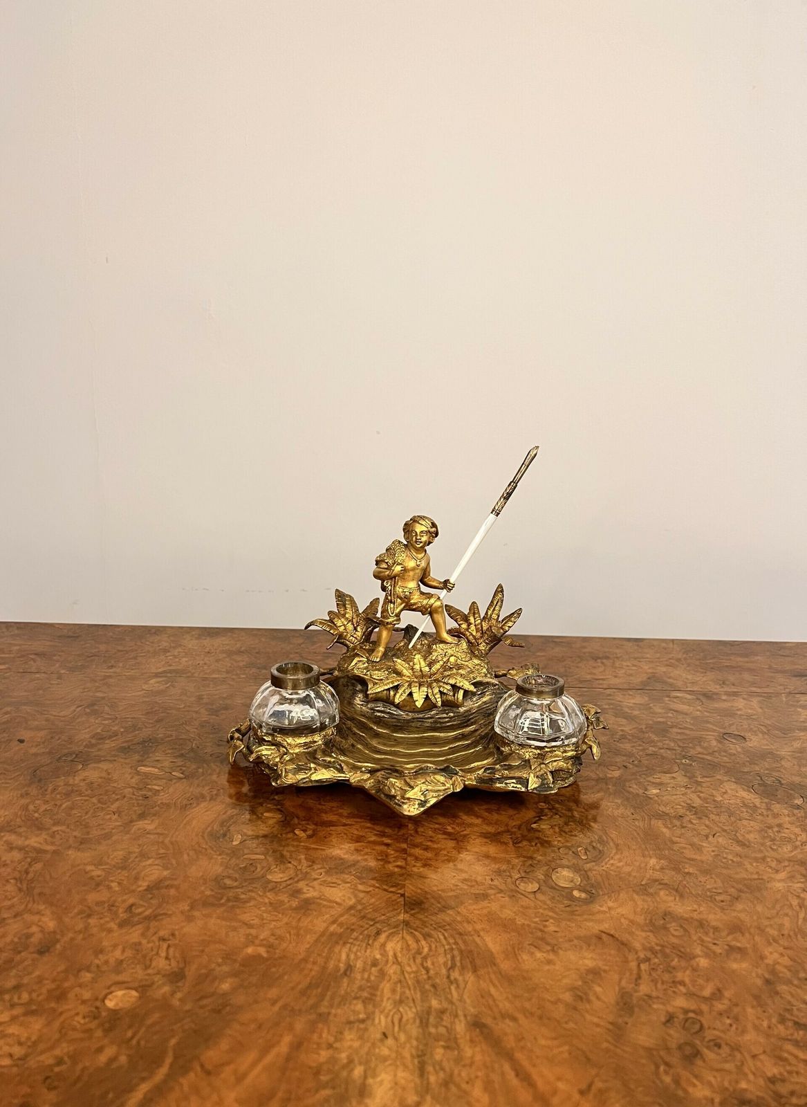 Stunning Quality Antique French Ormolu Desk Set photo furniture