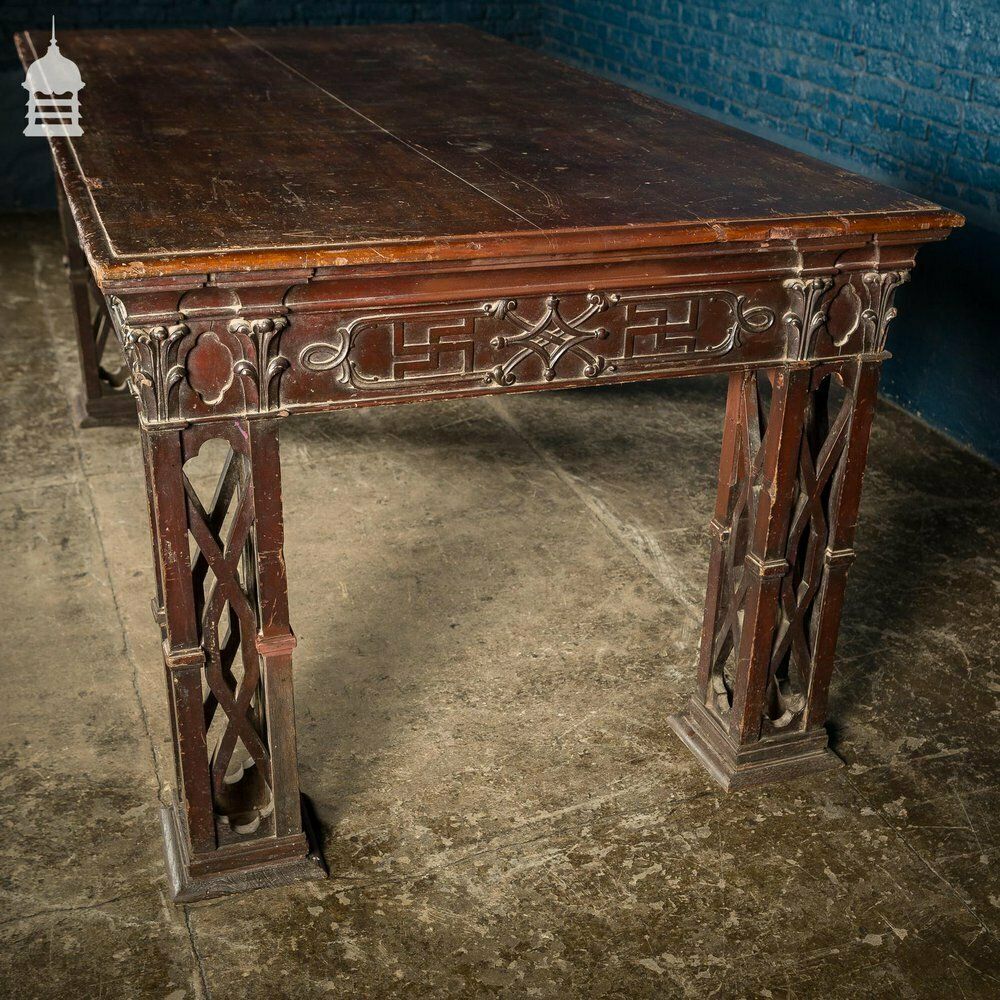 28800.0 Circa 1900 Chippendale Revival Hardwood Sideboard Table From The Baroda Residency In India photo