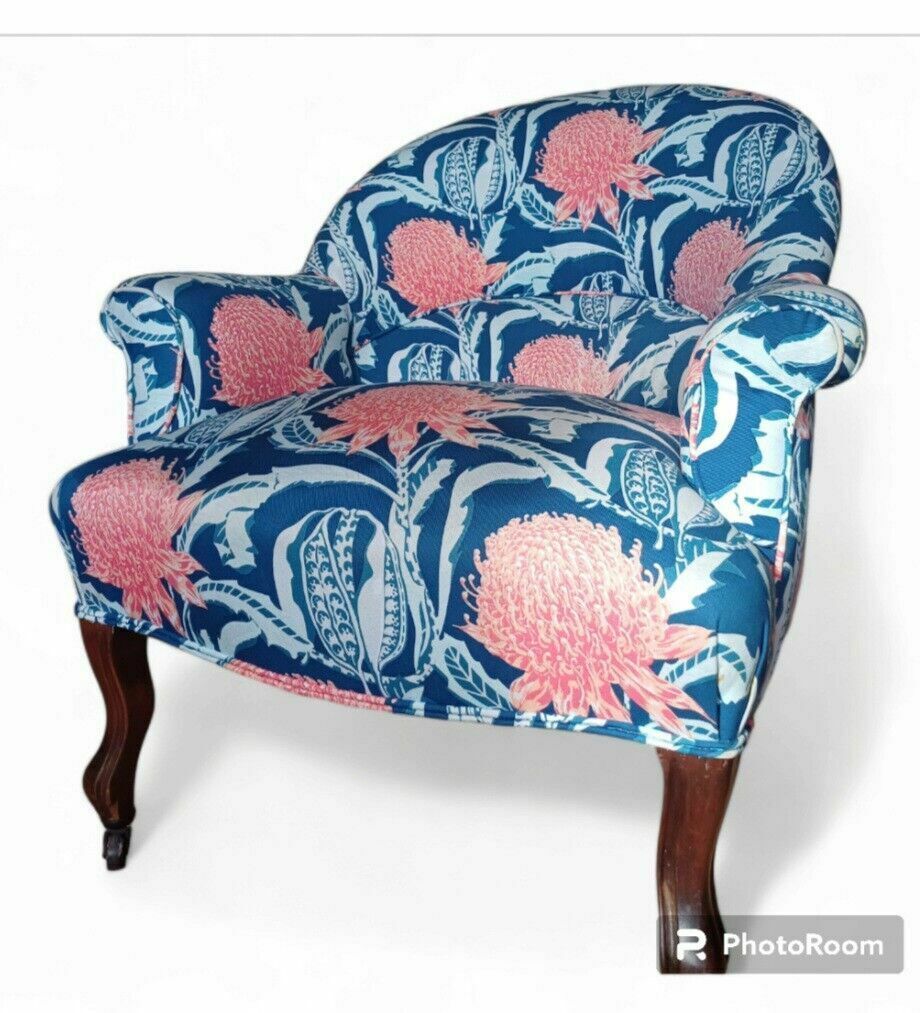 Pair Of Antique French Crapaud Napolean Tub Chair Cabriole Legs