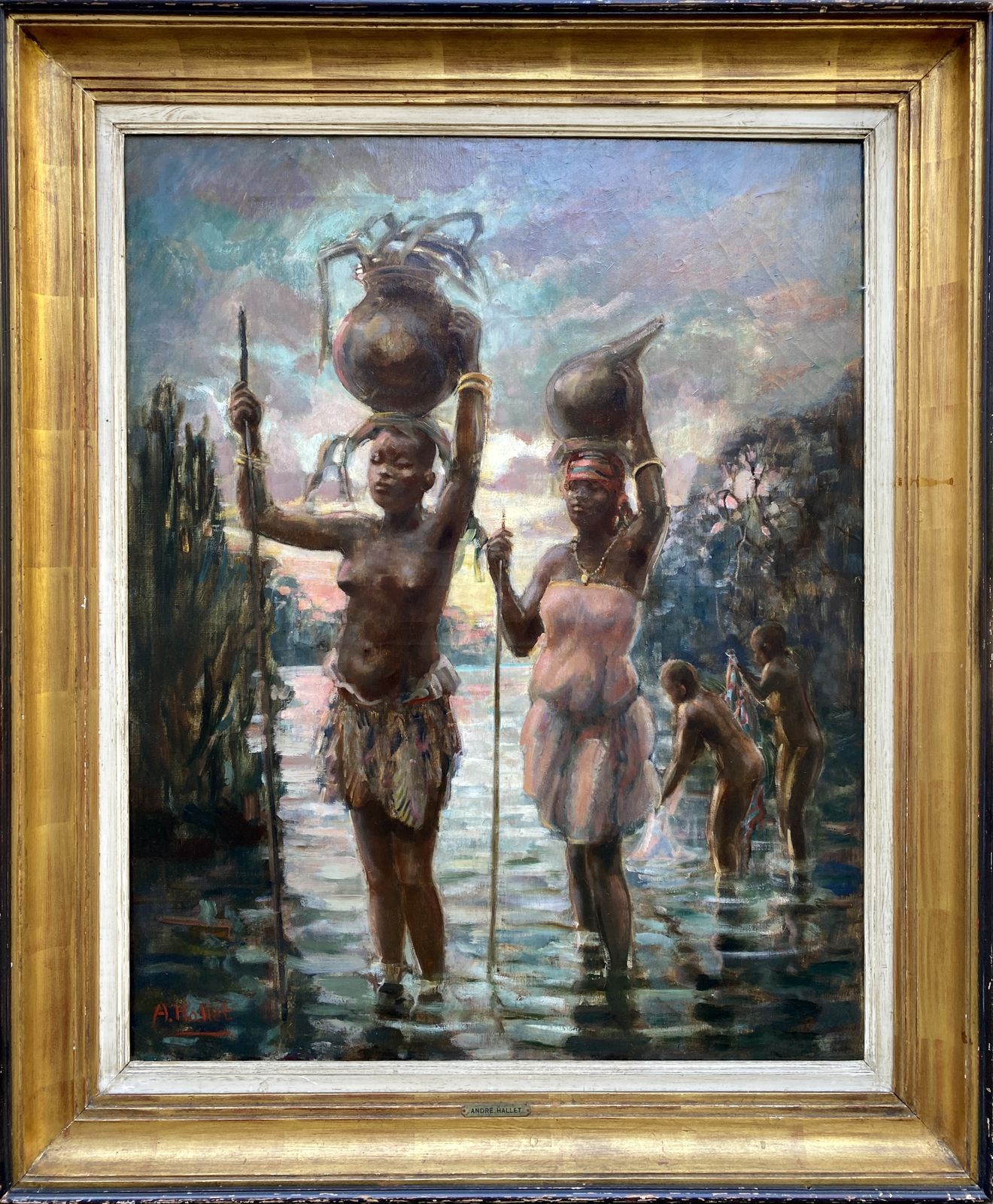 'The Water Carriers' By André Hallet, Liège, Belgium 1890 – 1959 Kisenyi, Rwanda, Belgian Painter