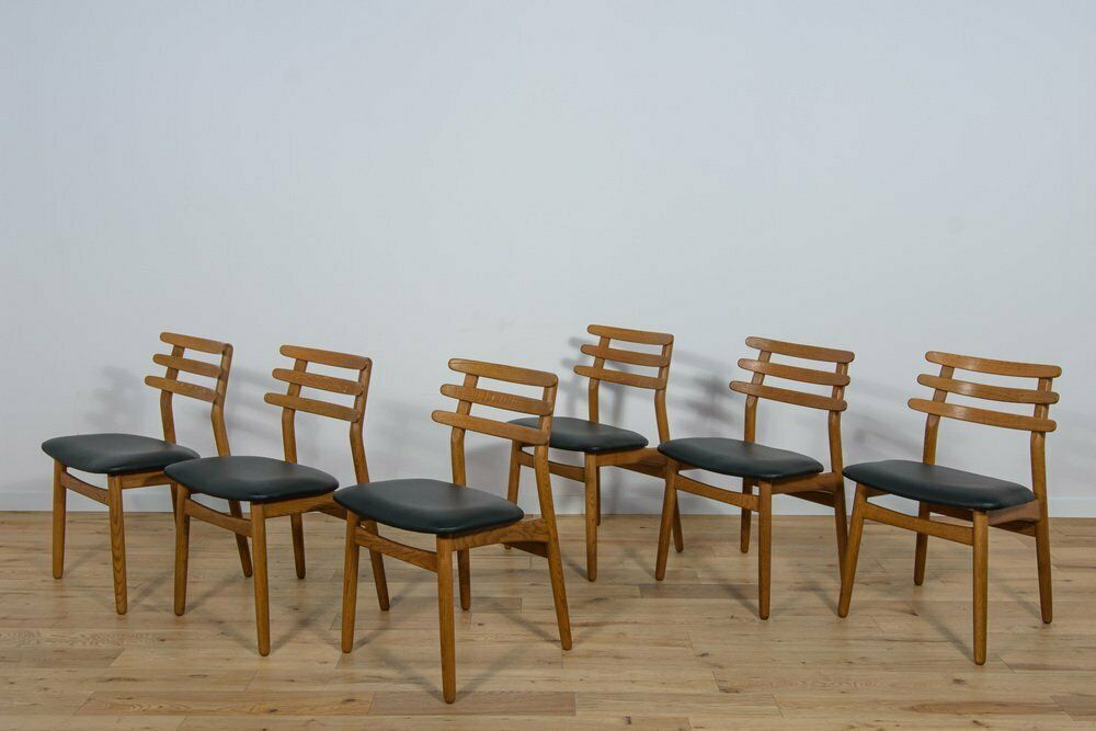 Mid Century Oak Dining Chairs By Poul Volther For Fdb Mobler, Denmark, 1960s, Set Of 6 photo vinterior